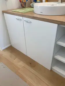 ♪既存洗面カウンターを使った造作収納♪