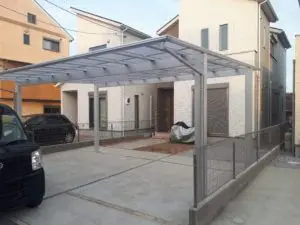 待望の屋根付き駐車場実現・YKKエフルージュツインを設置