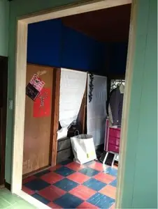 お部屋の仕切り金を一部撤去して有効的に活用