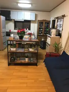 キッチンとリビング一体化して快適空間