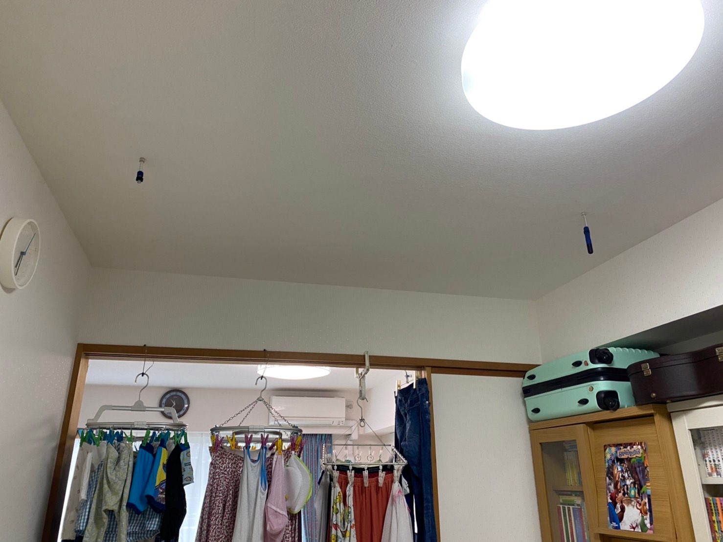 部屋干しユニットを取り付け