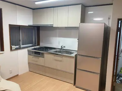 柱抜きによるリビングキッチン一体化