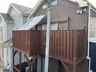 ウッドデッキ防腐剤塗装