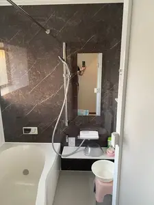 浴室を広く改修しました