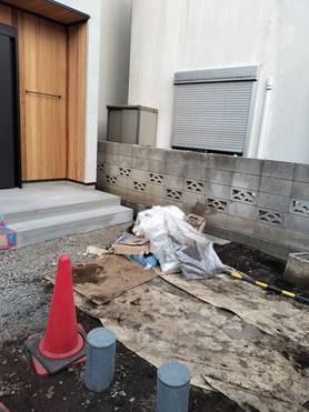 玄関アプローチの施工