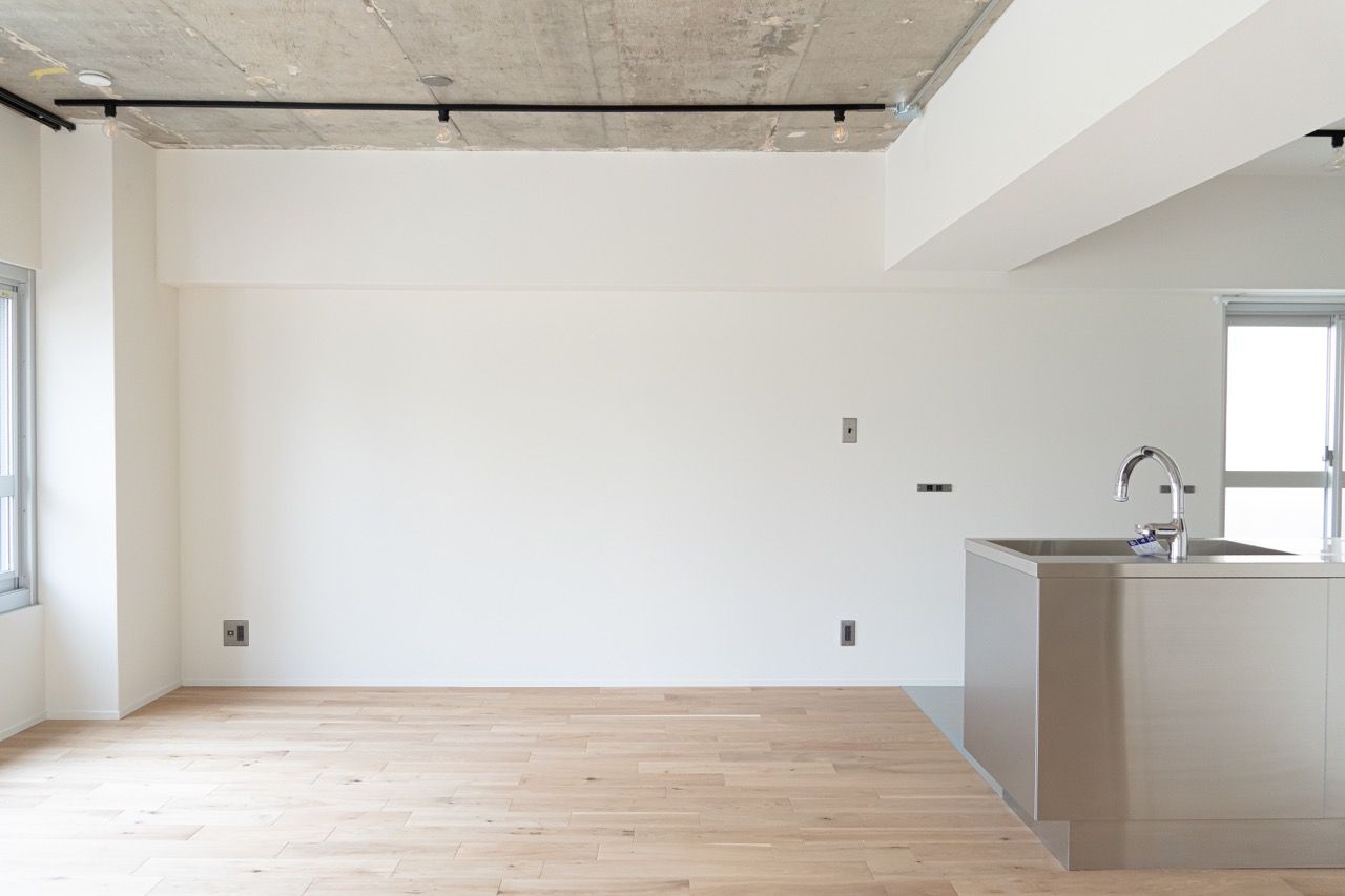 ステンレスキッチンと躯体