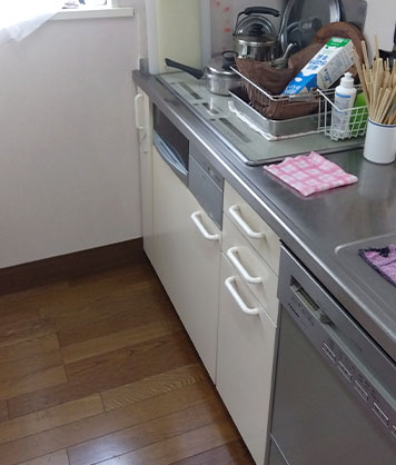 キッチンの収納力アップ。料理が楽しくなるキッチンに。