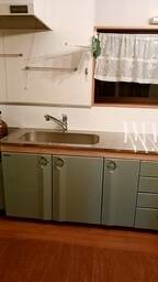 昭和の趣のある扉を生かした機能的なシステムキッチン