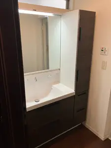 収納力と使いやすさが上がった洗面化粧台へ