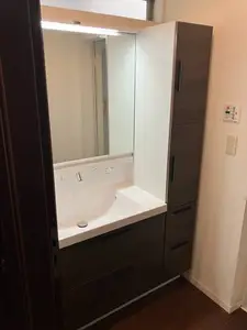 収納力と使いやすさが上がった洗面化粧台へ