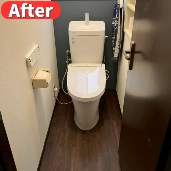 まとまりが感じられる温水便座ですっきりとした空間へ