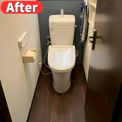 まとまりが感じられる温水便座ですっきりとした空間へ