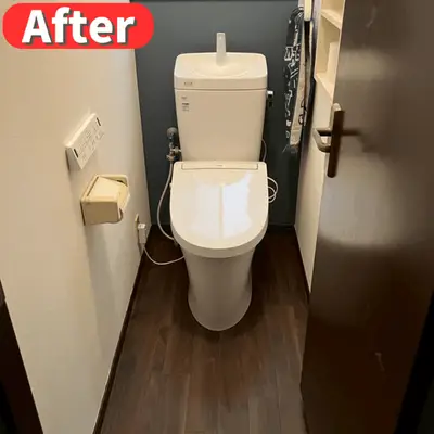 まとまりが感じられる温水便座ですっきりとした空間へ