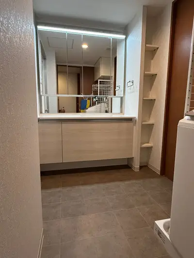 二人並んでも、ゆったり使える洗面台 洗面所リフォーム