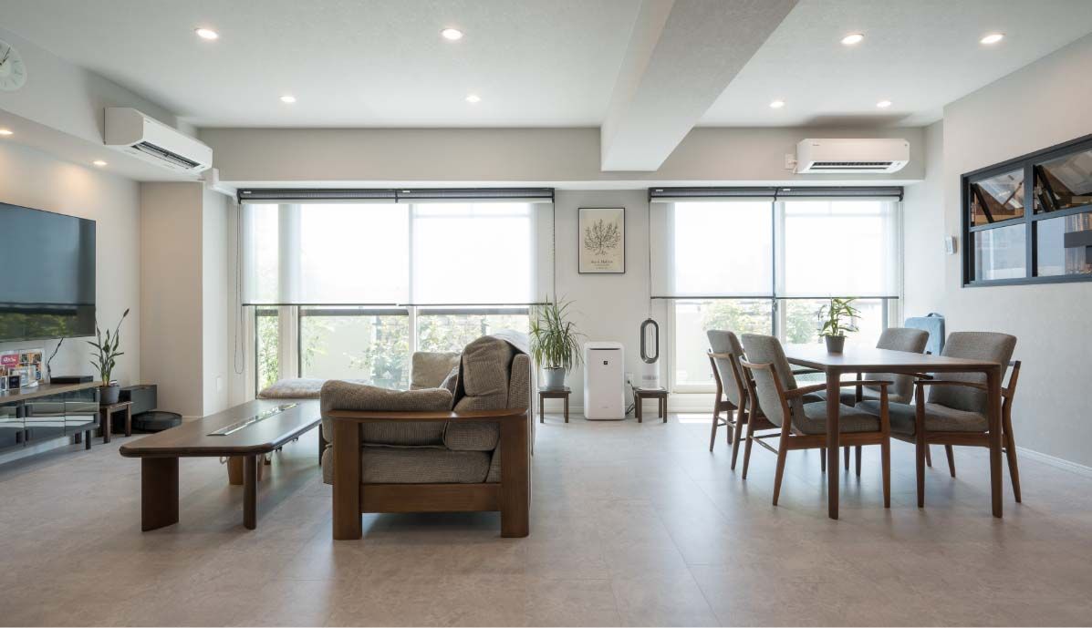 大胆な間取り変更で、開放感あふれるLDKを実現