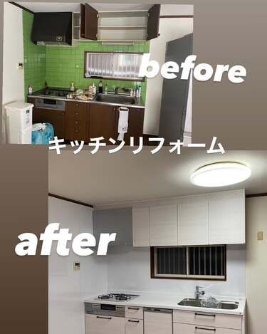 白を基調としたキッチンの交換リフォーム