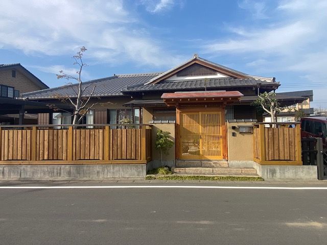 外構　数寄屋門、塀の設置