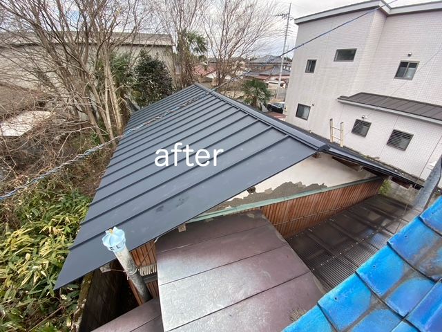 築50年の住宅 セメント瓦から板金屋根へ改修