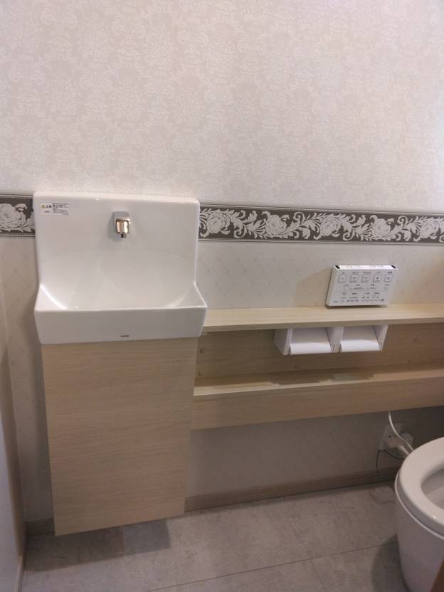 エレガントな内装と独立手洗いを設けたトイレ空間