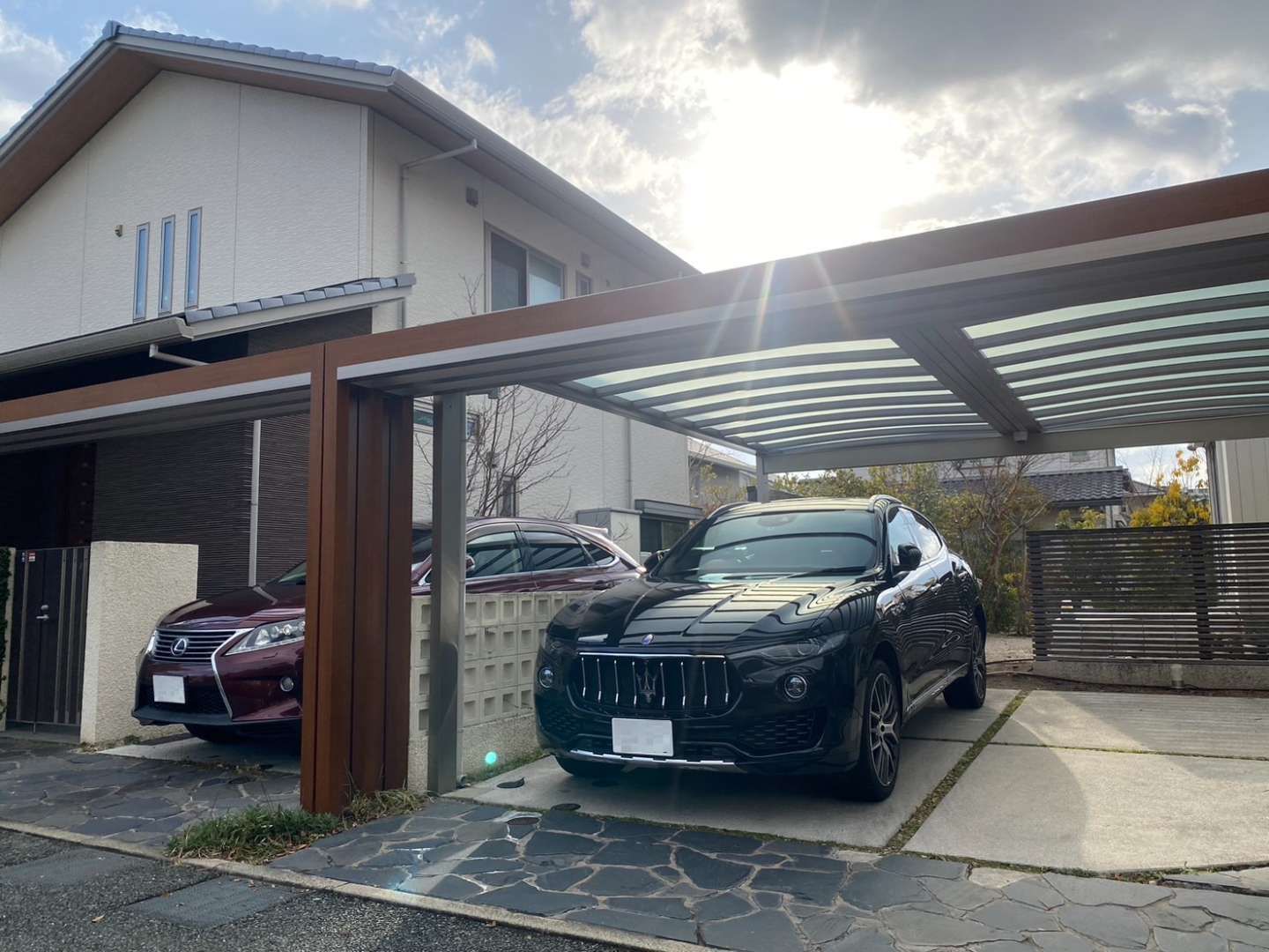 2台用カーポートの設置リフォーム