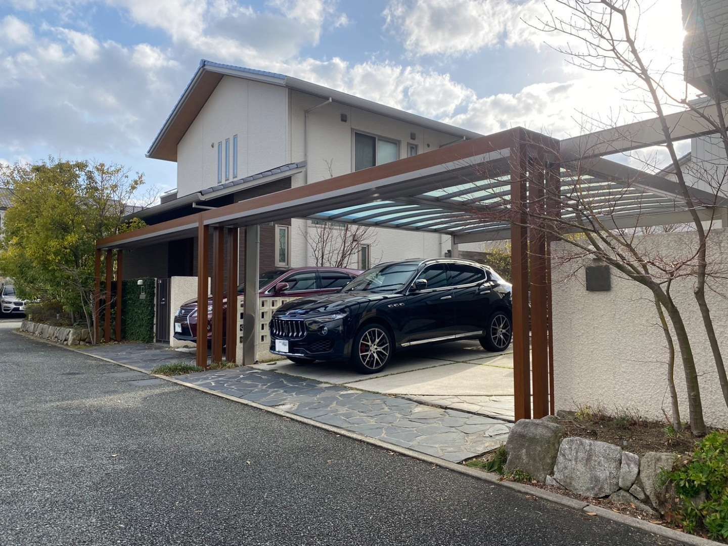 2台用カーポートの設置リフォーム