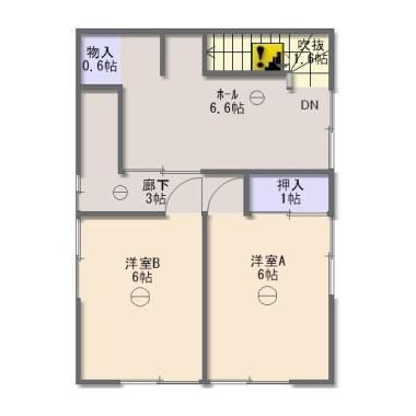 施工前は、洋室(2部屋)とホールと廊下のある間取りでした。