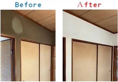 和室の壁を改修して明るい空間へ