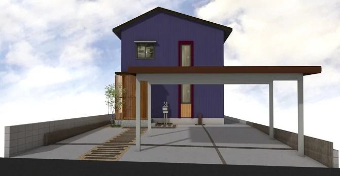 和モダンの建物に調和するブラウン系新築外構