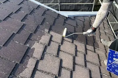 コロニアル瓦屋根の下地処理・塗装施工