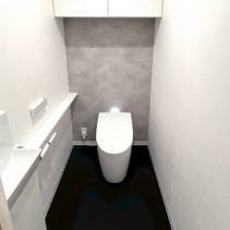 モノトーンでまとめたスタイリッシュなトイレリフォーム