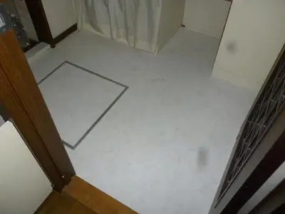 洗面所クッションフロア張り替え