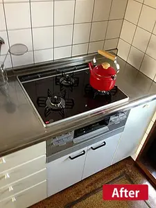 お手入れしやすいガスコンロに交換