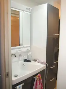 多収納の洗面台で気分も明るく♪