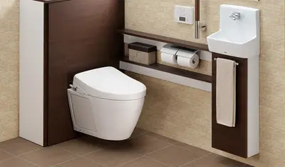 隠す収納スペースを上手に設けた、トイレ空間