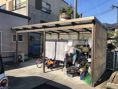 自転車小屋 増築工事