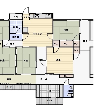 各部屋が区切られていて、大家族が集まれる部屋がない。