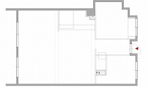 ベランダ側に和室が二部屋あり、外からの採光が途絶え暗い雰囲気。