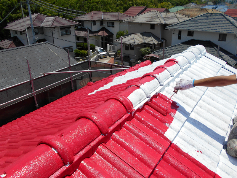 セメント瓦屋根塗装と付帯部塗装の事例