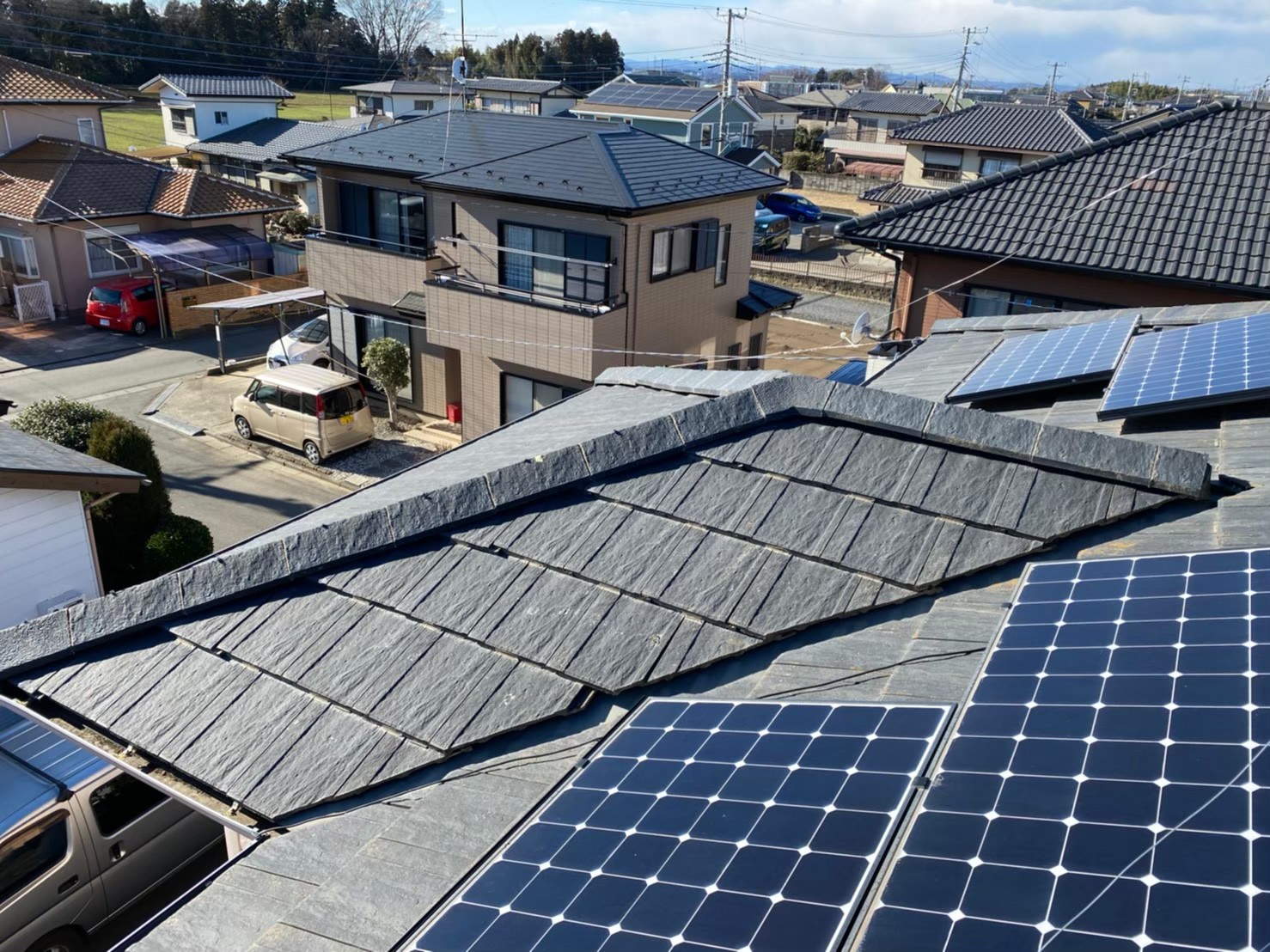 瓦屋根からの葺き替え　ガルバリウム鋼板