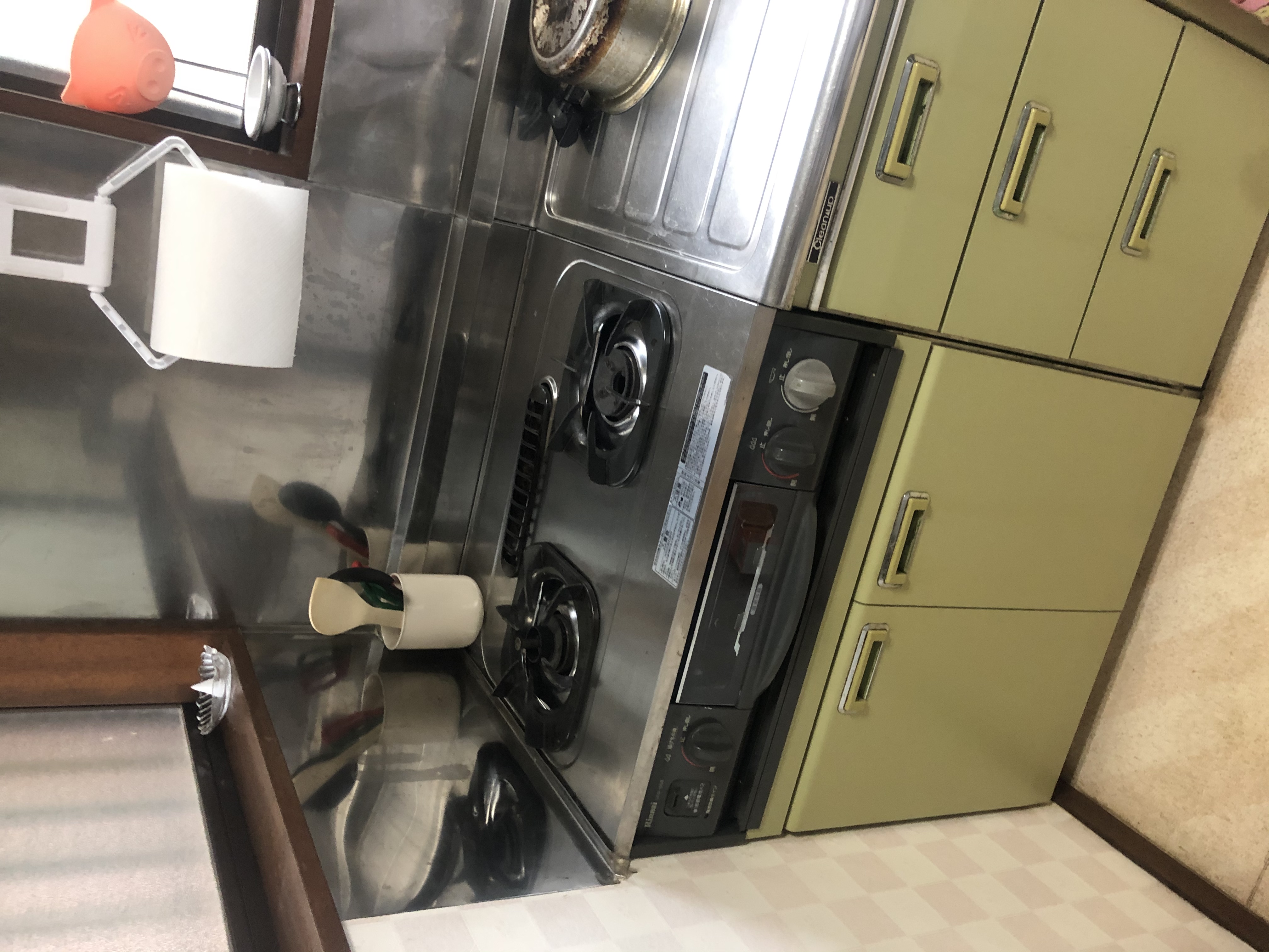 システムキッチン　換気扇　キッチン清掃塗装　
