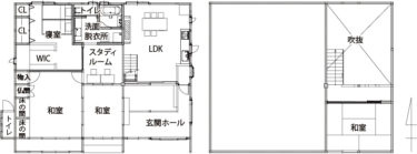 玄関から吹き抜けが見えるようにしました。