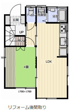 広いLDKになるようとなりの6帖の壁を取り払いました。