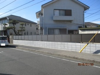 安全性に配慮しブロック塀を積み立て・フェンス取り付け