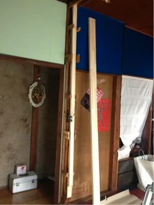 お部屋の仕切り金を一部撤去して有効的に活用