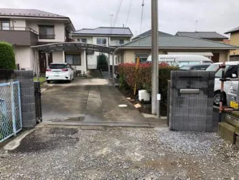 門の間口を3ｍに変更・夜はオシャレな雰囲気に