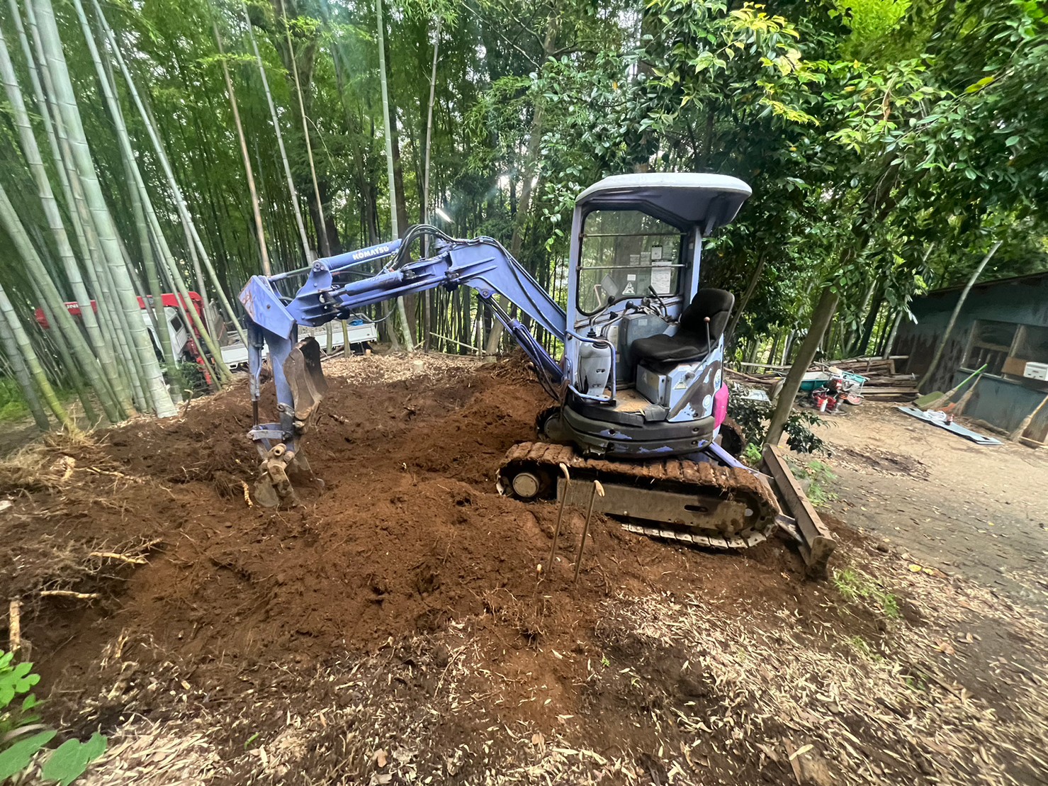 組立プレハブユニットハウスの設置