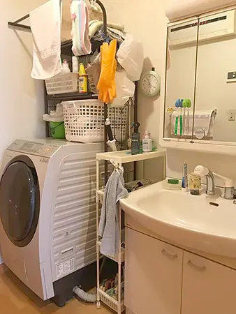 水色がアクセント・古い水まわり設備を一新