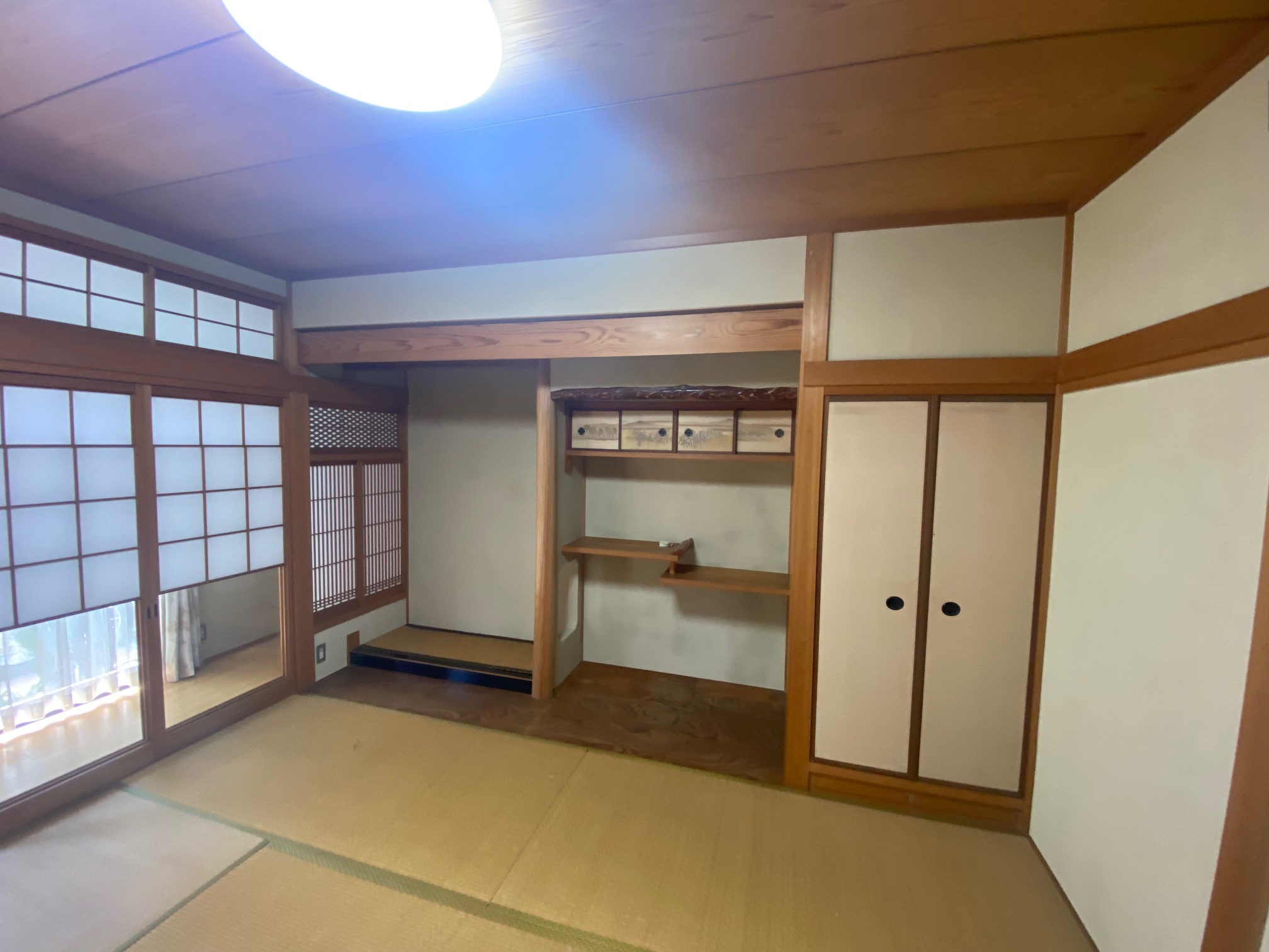 戸建住宅和室壁の聚楽塗替え