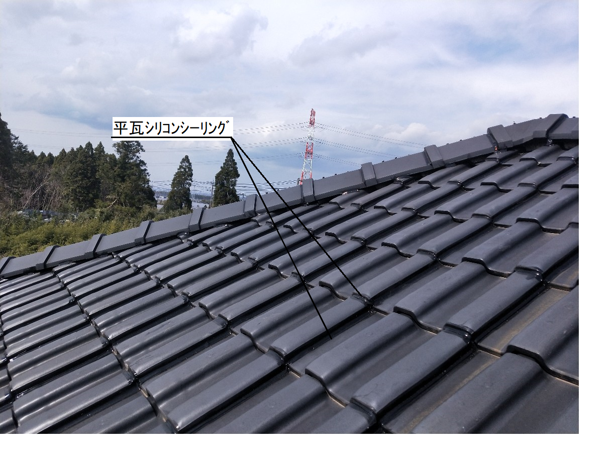 洋瓦屋根飛散防止工事