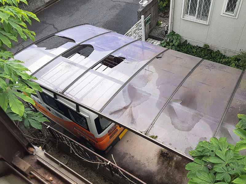 被害に遭ったカーポートを綺麗に一新！